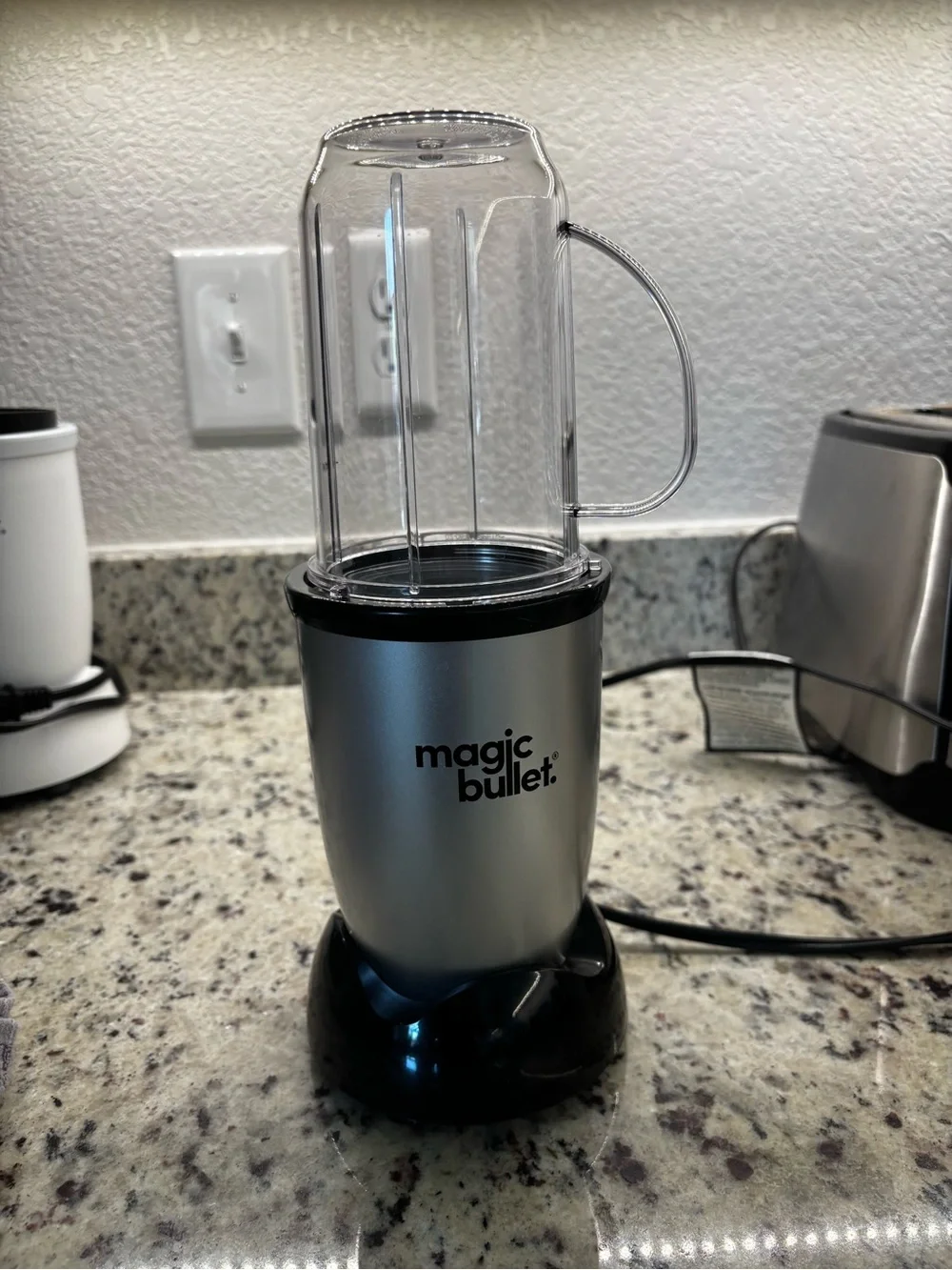 Silver Personal Blender with Black Accessories